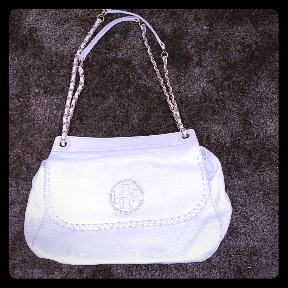 Tory Burch white leather shoulder/crossbody bag